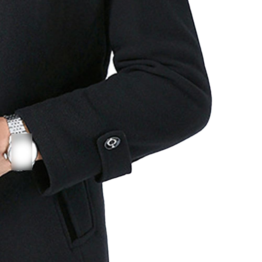 JEKE-DG Men's Lapel Collar Wool Coats Slim Fit Single